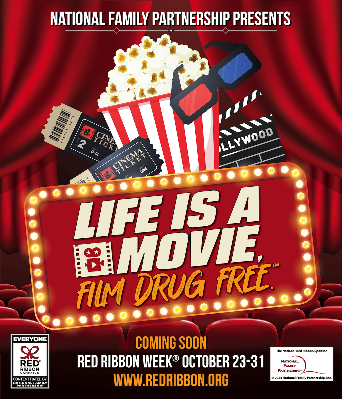 2024 Red Ribbon Campaign Theme - "Life is a Movie, Film Drug Free."