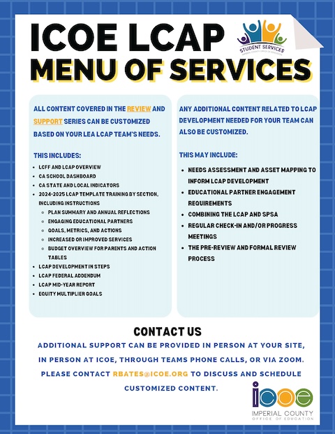 ICOE LCAP Menu of Services