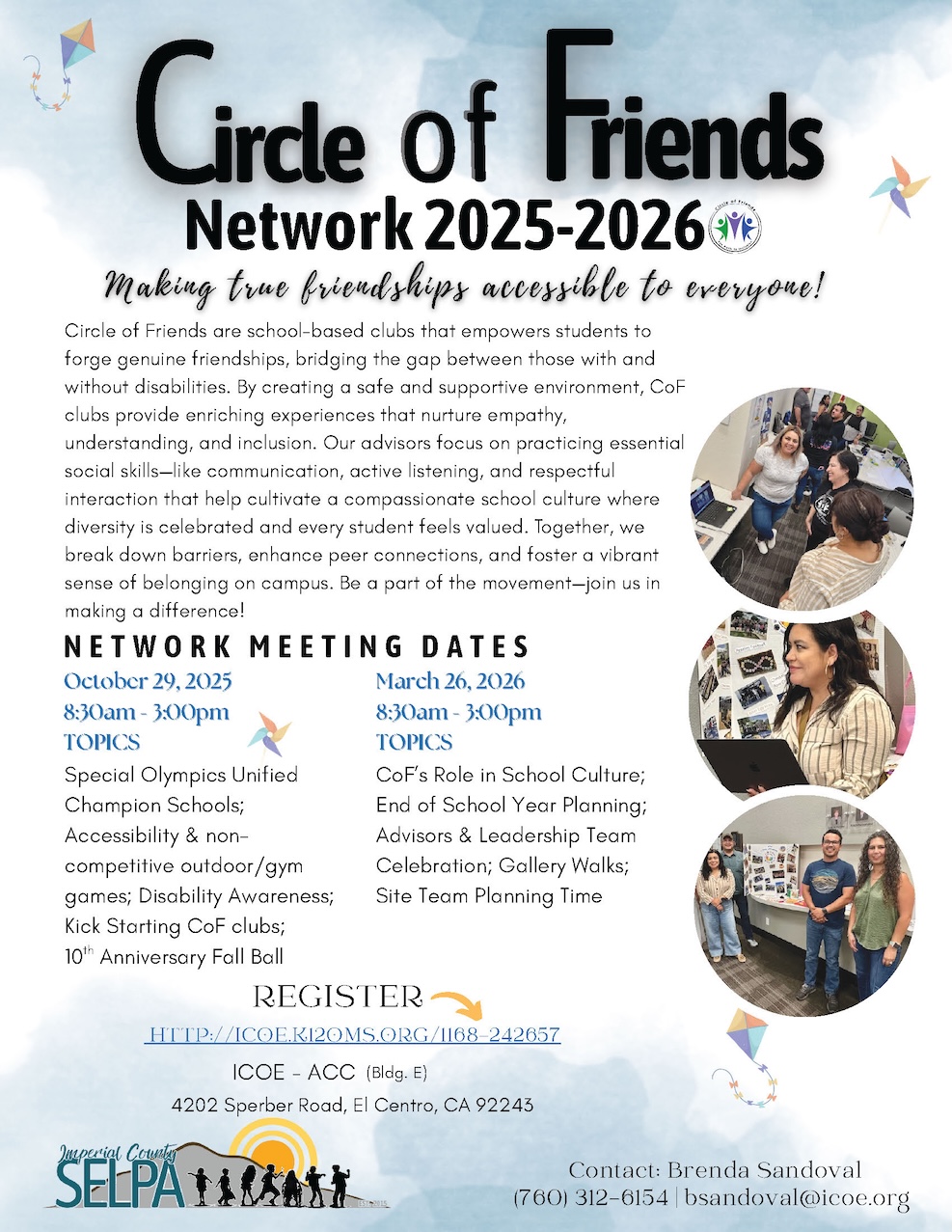 Folleto de las reuniones de la Red del Círculo de Amigos 2025-2026