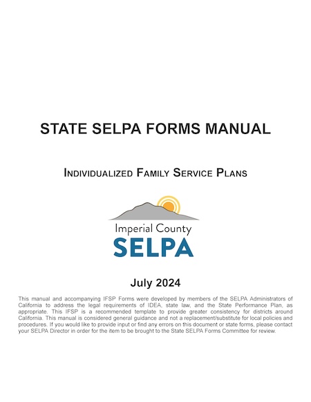 State SELPA IFSP Forms Manual - Updated July 2024