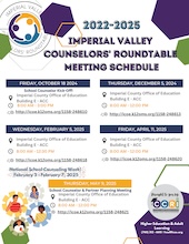 Imperial Valley Counselors RoundTable Meeting Schedule Flyer