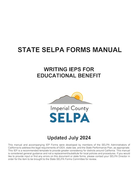 Manual de formularios SELPA estatales: actualizado en julio de 2024