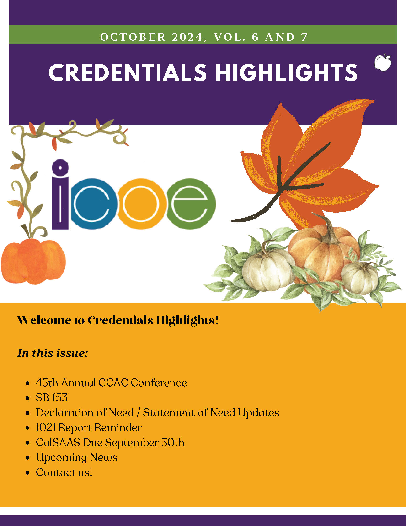 Credentials Highlights Vol. 6 & 7 October 2024